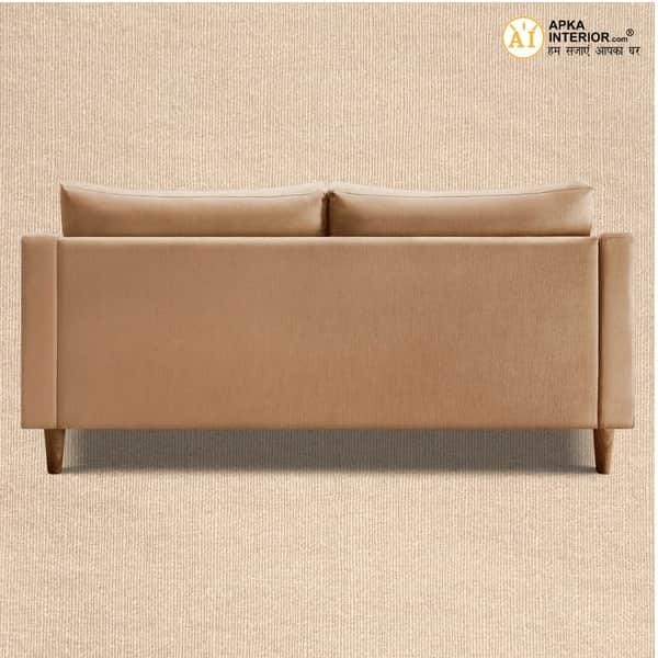Apkainterior Ease Fabric 3 Seater Sofa (Finish Color - Latte) (71x32x34 Inches) - rear_view