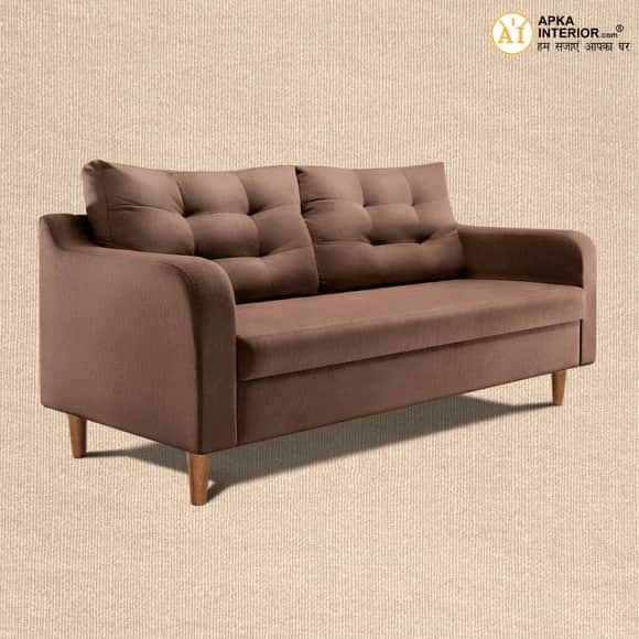 Ease Fabric 3 Seater Sofa (Finish Color - Cocoa Brown) (71x32x34 Inches) - top_view
