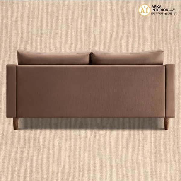 Ease Fabric 3 Seater Sofa (Finish Color - Cocoa Brown) (71x32x34 Inches) - rear_view