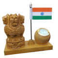 Wooden pen holder decor showpiece - photo