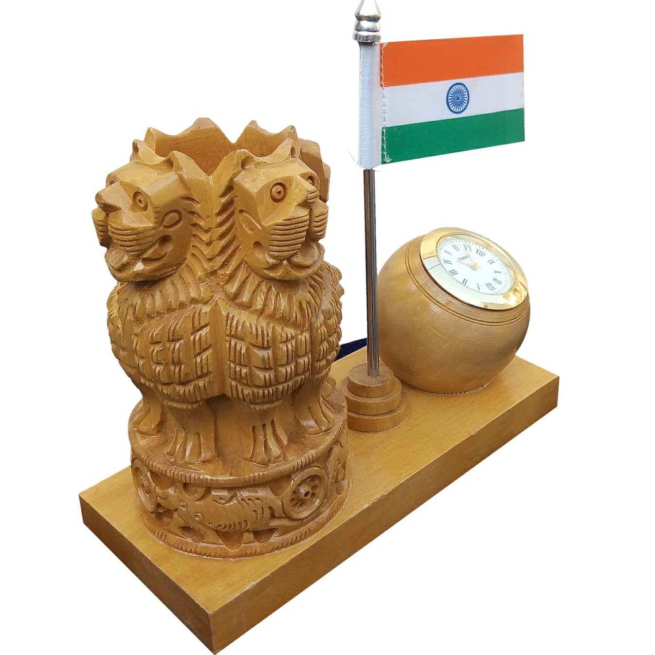 Wooden pen holder decor showpiece