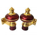 Mandir Curtain Bracket 1 inch (25mm) Maroon Gold Finish – 1 Pair - photo