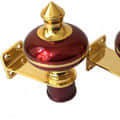 Mandir Curtain Bracket 1 inch (25mm) Maroon Gold Finish – 1 Pair - top_view