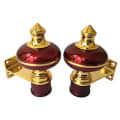 Mandir Curtain Bracket 1 inch (25mm) Maroon Gold Finish – 1 Pair - rear_view