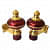 Mandir Curtain Bracket 1 inch (25mm) Maroon Gold Finish – 1 Pair - rear_view
