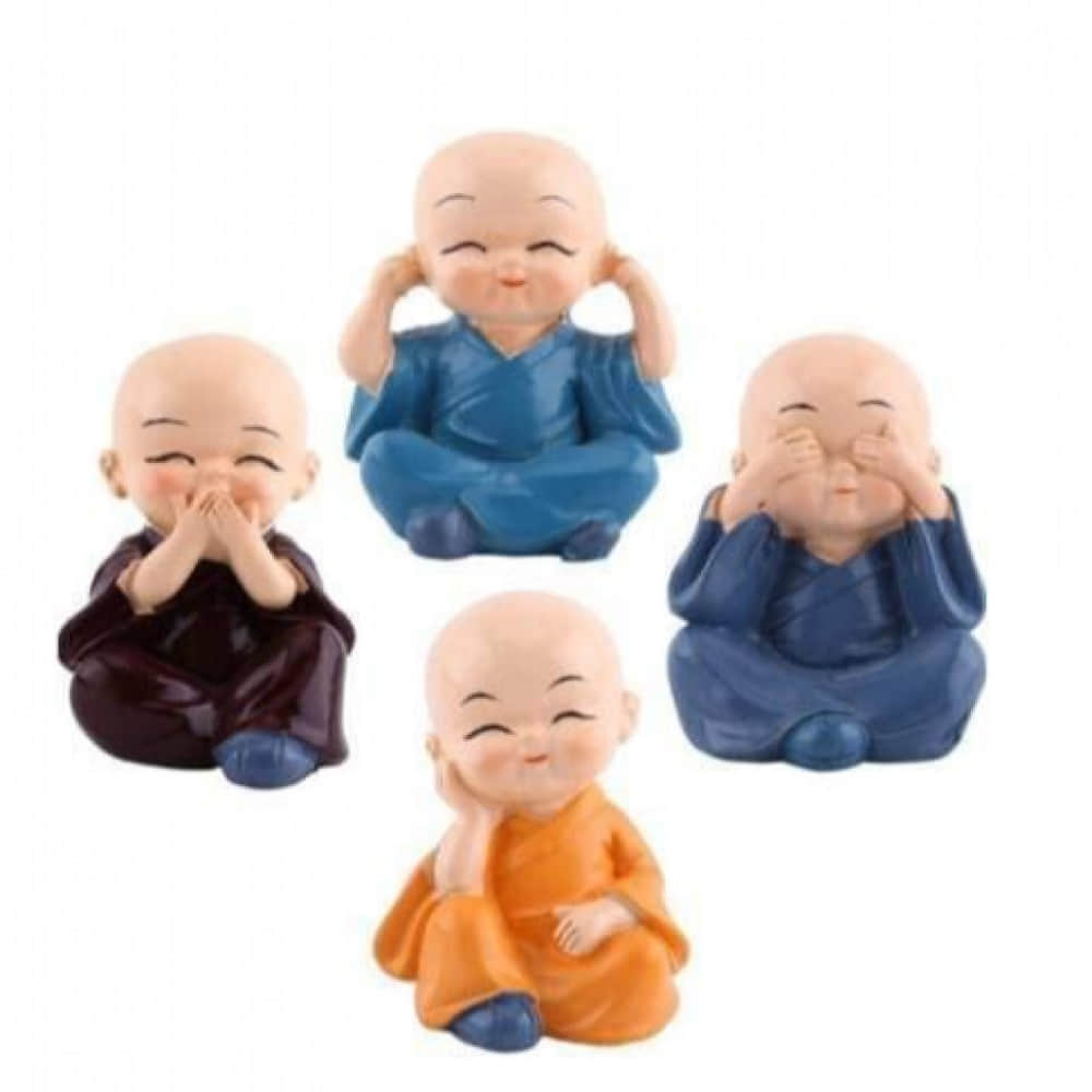 Monk Resin Creative Monk Ornament Doll Mini Buddha Statue for Car Interior - photo