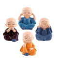 Monk Resin Creative Monk Ornament Doll Mini Buddha Statue for Car Interior - photo