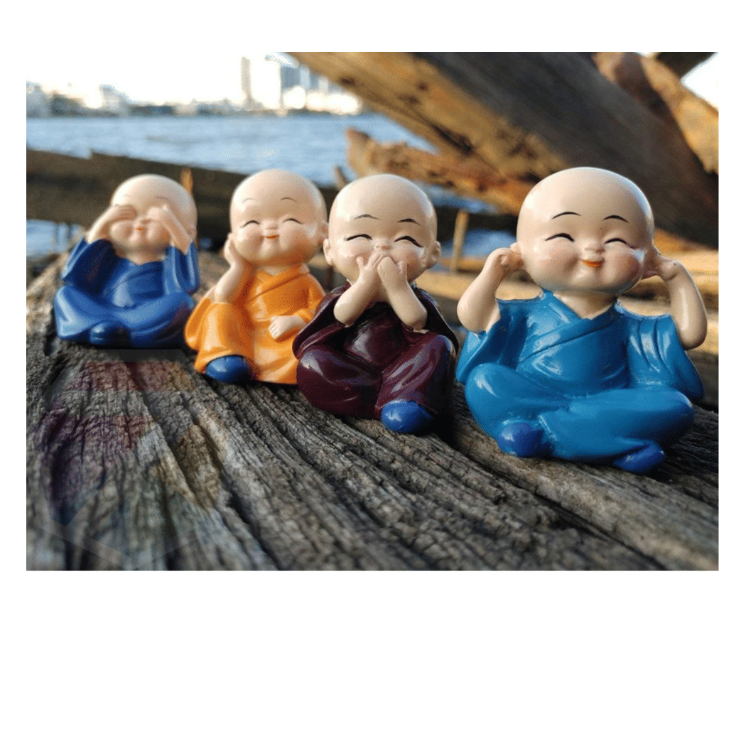 Monk Resin Creative Monk Ornament Doll Mini Buddha Statue for Car Interior - top_view