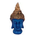 Polyresin Buddha Head Figurine Idol Decorative Showpiece - 15 cm  (Polyresin, Dark Blue, Gold) - photo