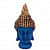 Polyresin Buddha Head Figurine Idol Decorative Showpiece - 15 cm  (Polyresin, Dark Blue, Gold) - photo