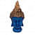 Polyresin Buddha Head Figurine Idol Decorative Showpiece - 15 cm  (Polyresin, Dark Blue, Gold) - front_view