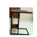 Black C-Shape End Side Table - front_view