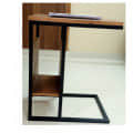 Black C-Shape End Side Table - rear_view