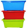 Plastic Plastic Rectangular Flower pots (Set of 3) - photo