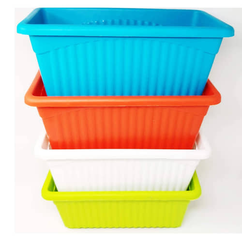 Plastic Rectangular Flower pots (Set of 4)