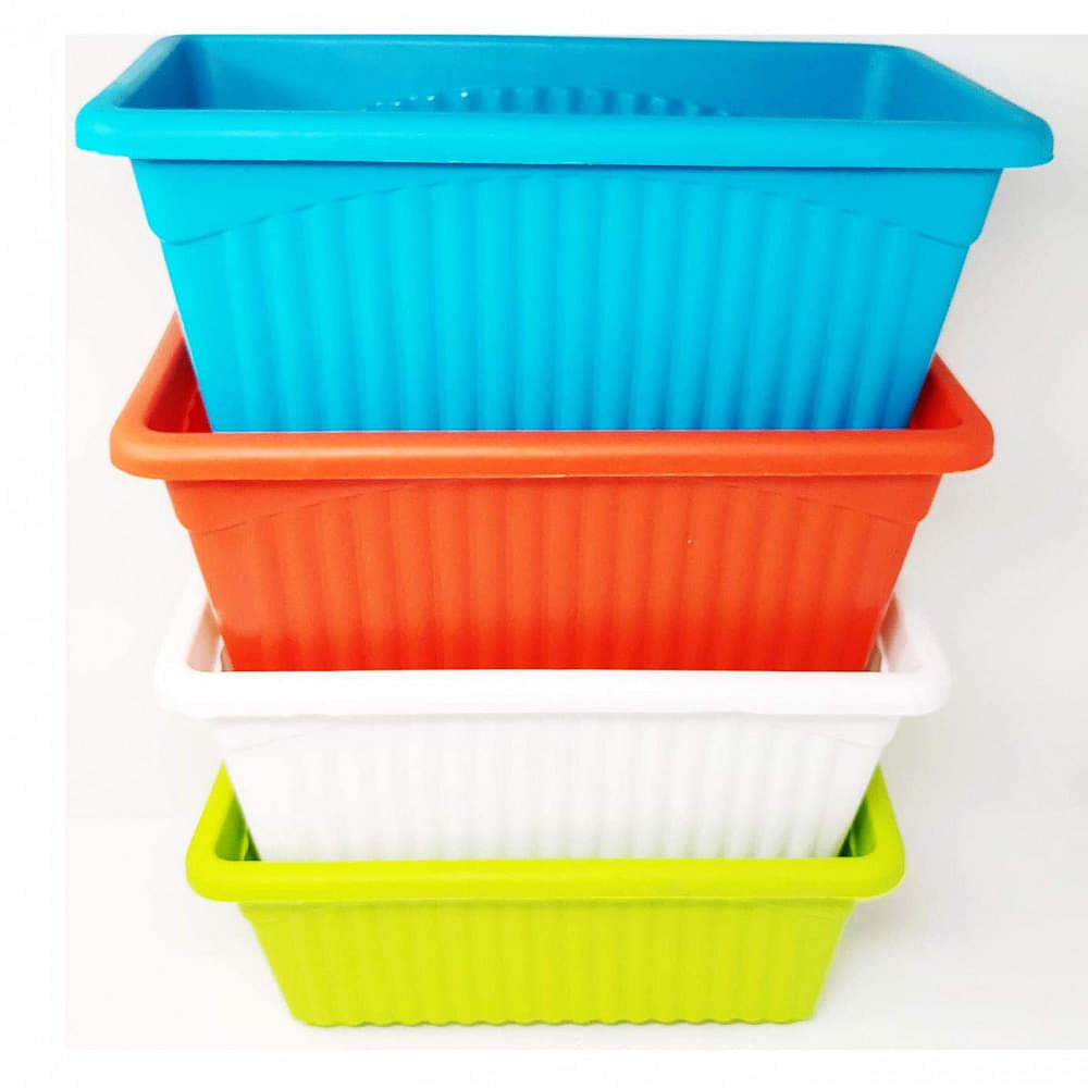Plastic Rectangular Flower pots (Set of 4) - photo
