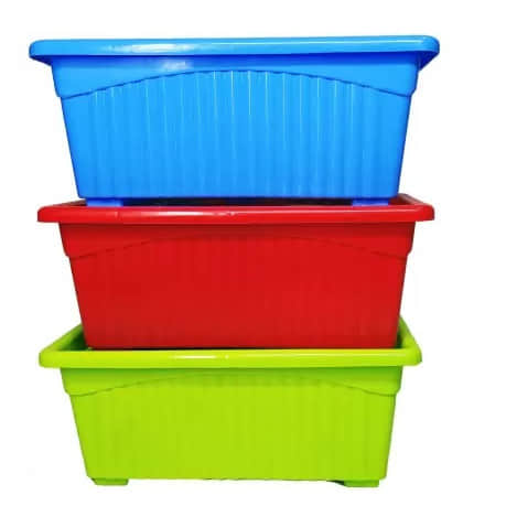 Plastic Rectangular Flower pots (Set of 4) - top_view