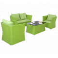 Wicker Outdoor 4 Seater Sofa Set with Centre Table - rear_view