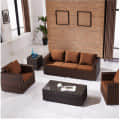 5 Seater Wicker Sofa Set with Centre Table (Brown) - front_view