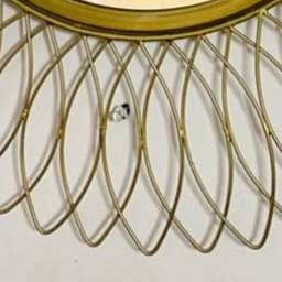 Engineered Iron Round Wall Mirror in Golden Colour