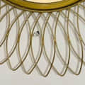 Engineered Iron Round Wall Mirror in Golden Colour - rear_view
