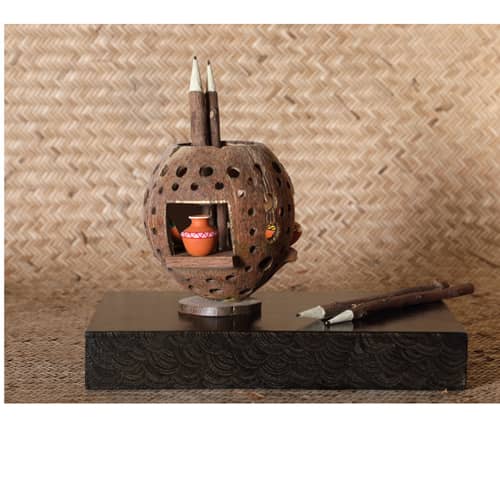 Coconut carvings Carriers:(POT)
