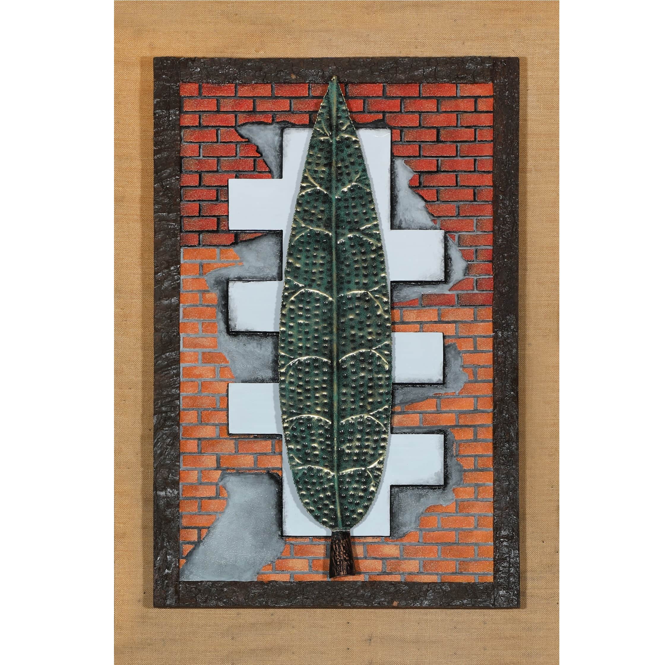 Wooden Mystical mural wall piece (Metal leaf) - front_view