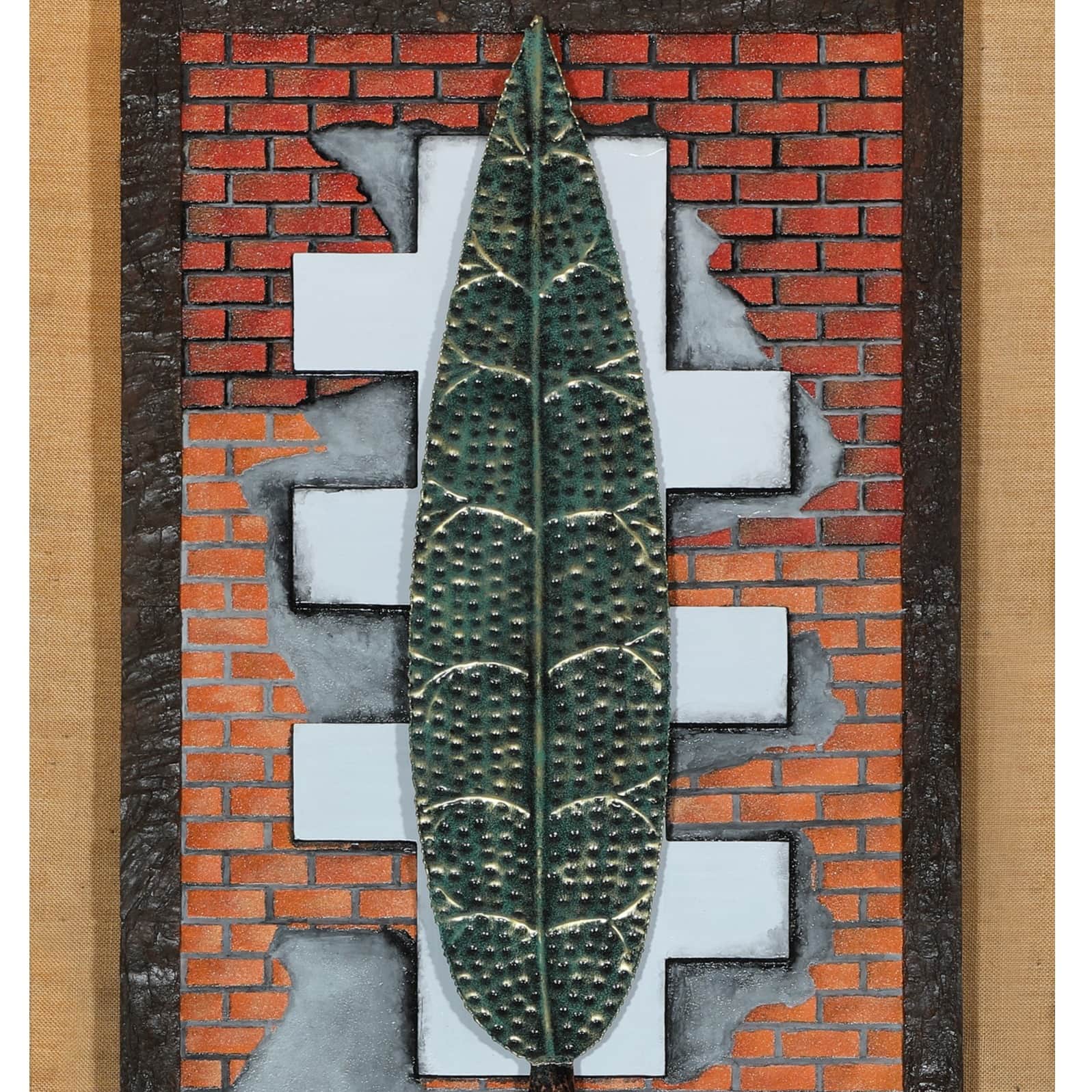 Wooden Mystical mural wall piece (Metal leaf) - top_view