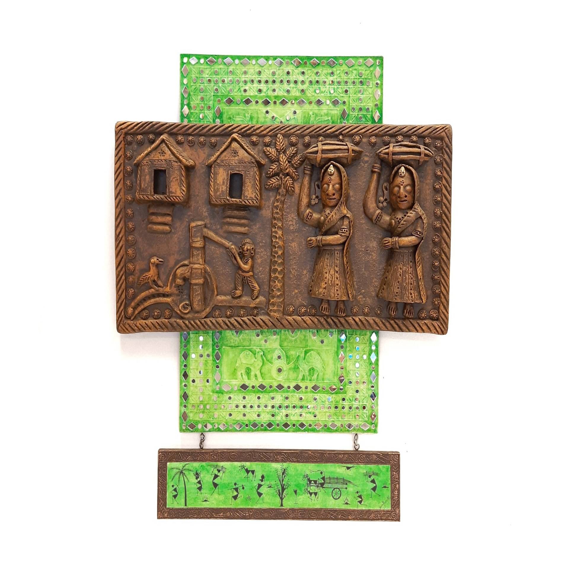 Wooden Mystical mural wall piece (Lipan Work)