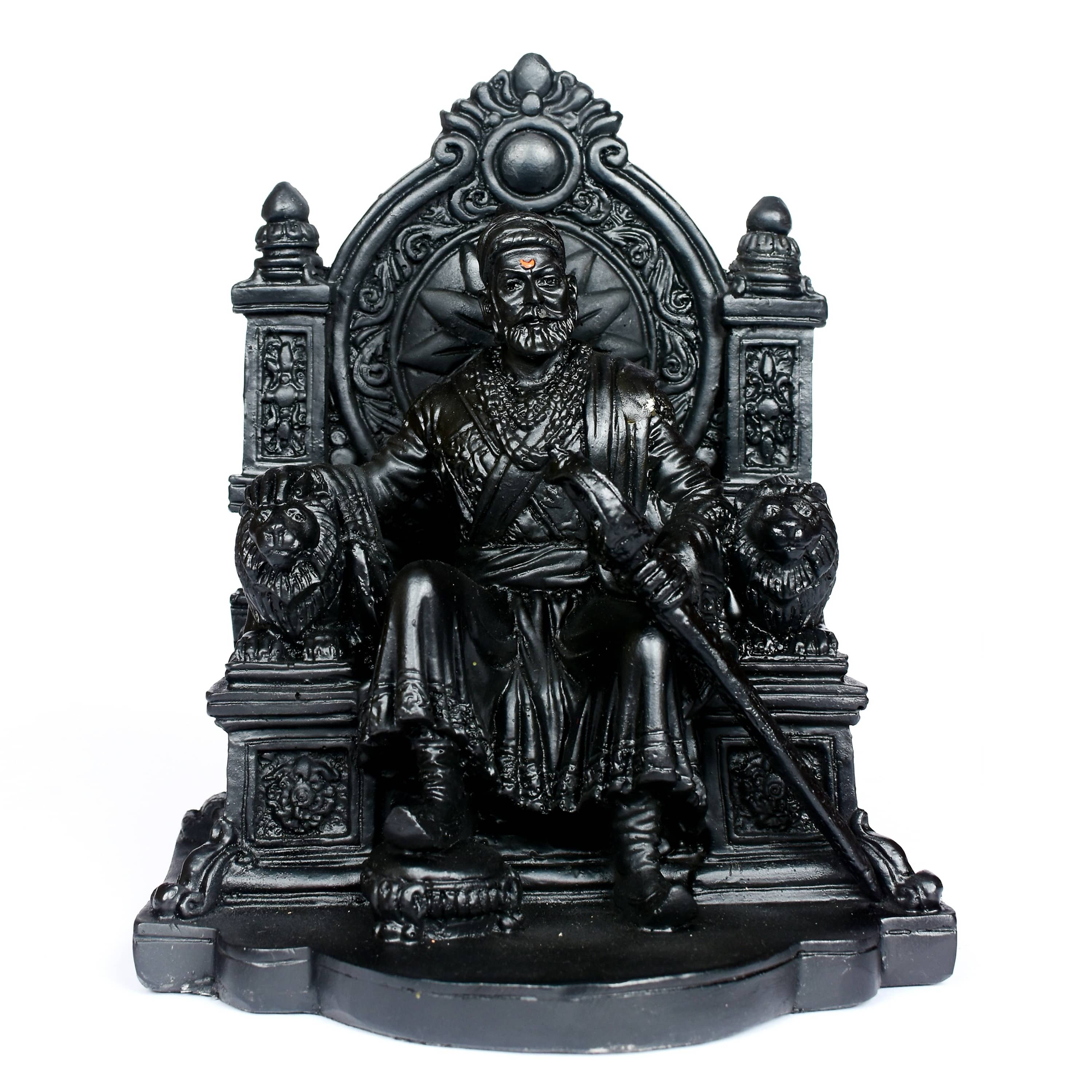 Shivaji Maharaj Black Color Decorative Statue