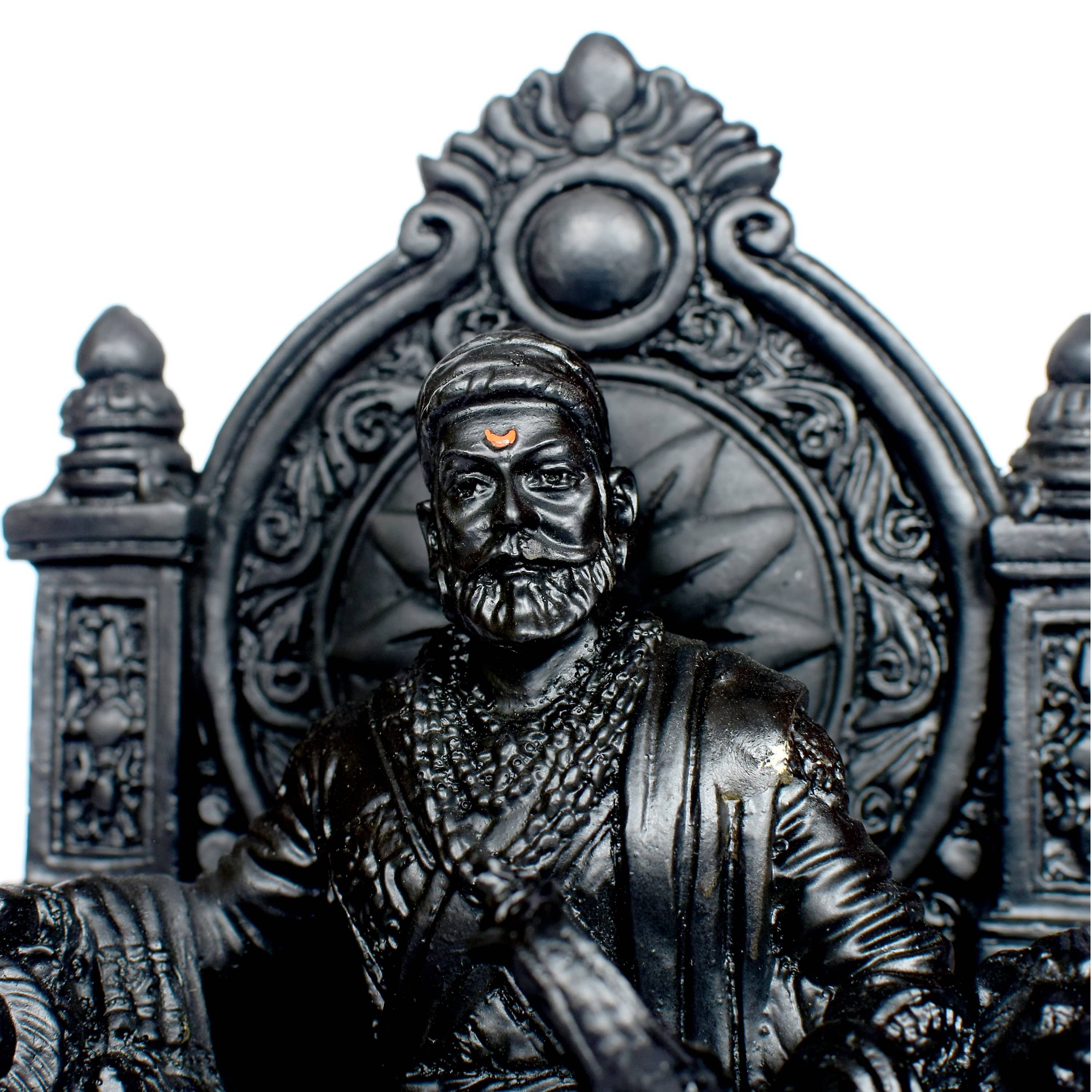 Shivaji Maharaj Black Color Decorative Statue