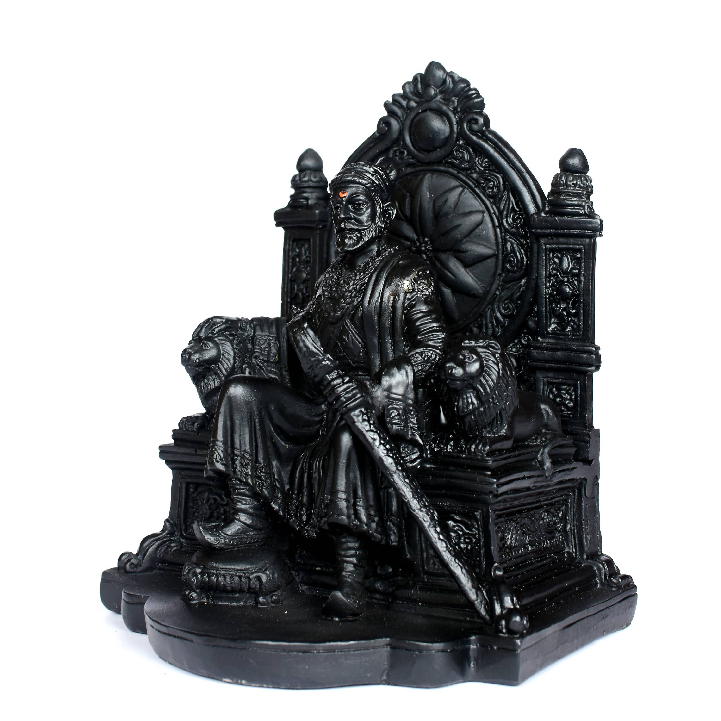 Shivaji Maharaj Black Color Decorative Statue