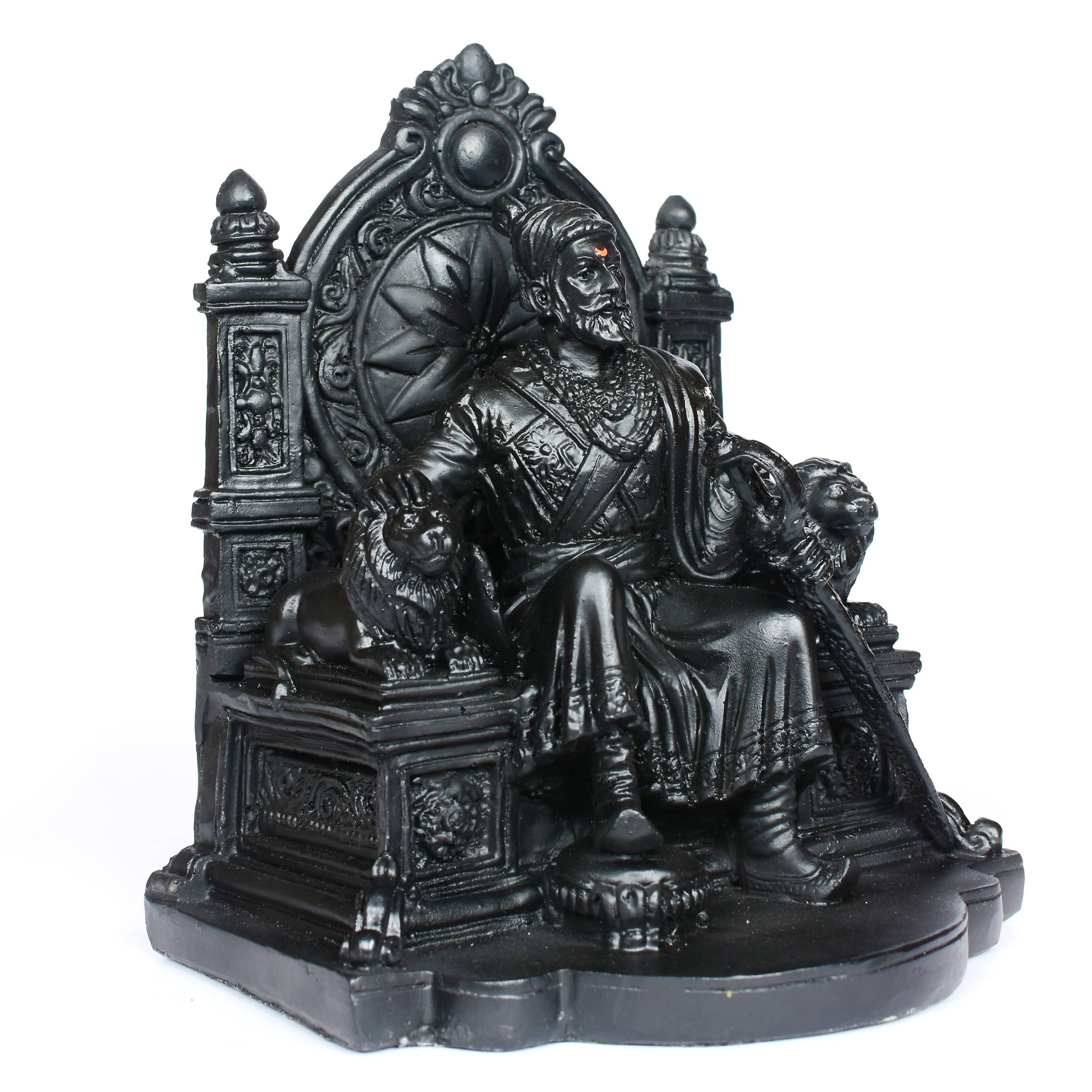 Shivaji Maharaj Black Color Decorative Statue