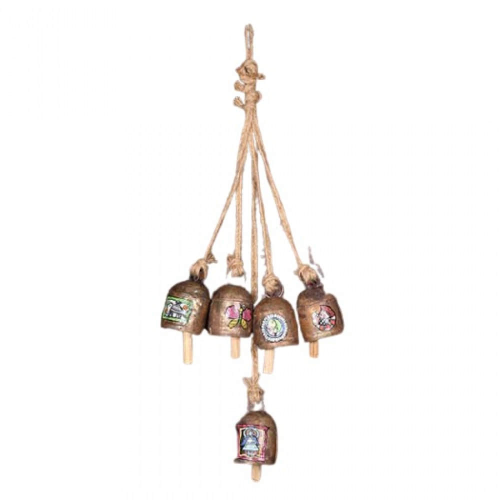 Cow Bell design  Set Of 5 Madhubani - photo