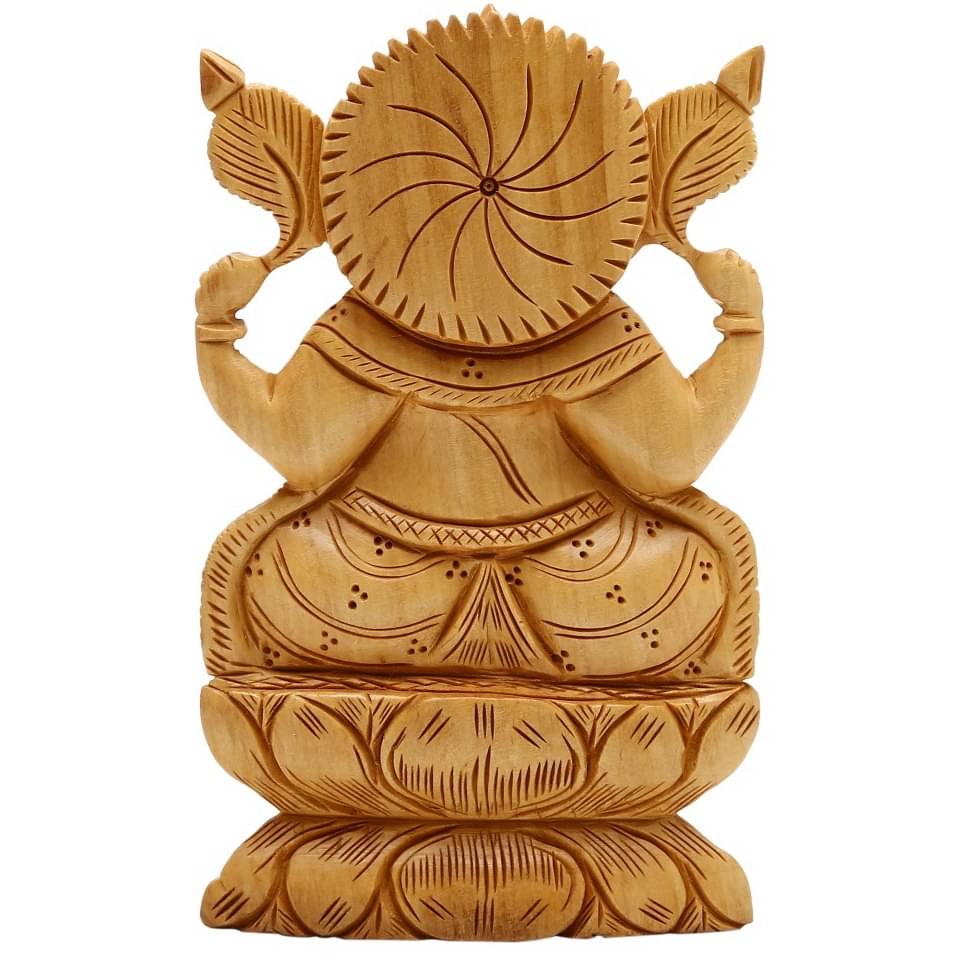 Wooden Ganesh statue Idol 15 cm