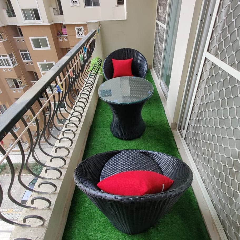 Dining Set with 2 Chairs & 1 Table I Balcony Furniture - top_view