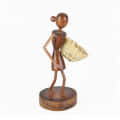 Wooden Statue (working Woman) - front_view