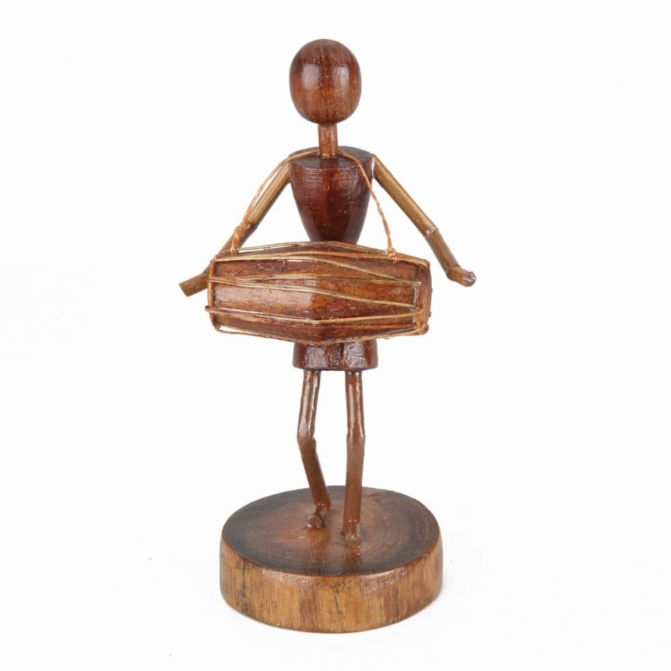 Tribal handicrafts Statue I Tribal Music Player I Adava Dhol - front_view