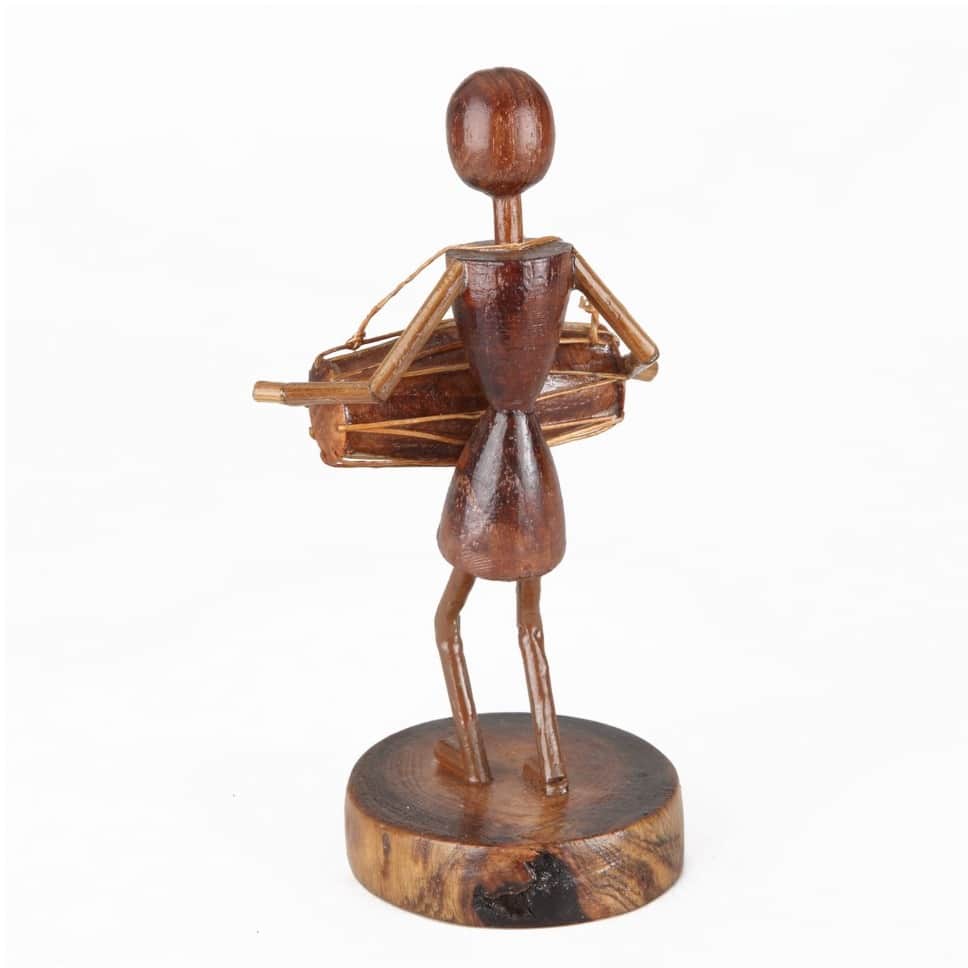 Tribal handicrafts Statue I Tribal Music Player I Adava Dhol - rear_view