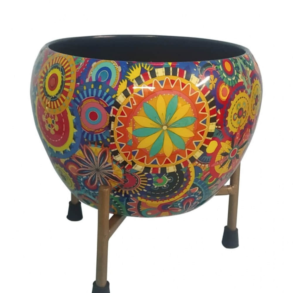 Metal Circle Flower Pot - photo