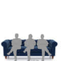 Winchester Fabric 3 Seater Sofa (Cobalt Blue) - front_view