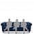 Winchester Fabric 3 Seater Sofa (Cobalt Blue) - front_view
