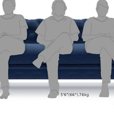 Madison 3 Seater Sofa In Dark Blue Colour - rear_view