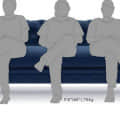 Madison 3 Seater Sofa In Dark Blue Colour - rear_view