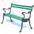 Vibrant Green Iron Bench - photo