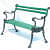 Vibrant Green Iron Bench - front_view