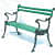 Vibrant Green Iron Bench - top_view