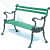 Vibrant Green Iron Bench - rear_view