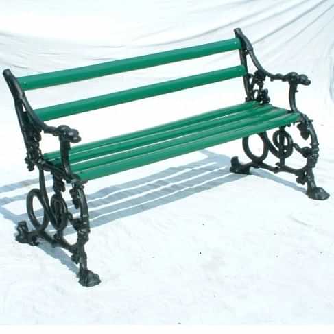 Twin Stripped Back Iron Bench - photo
