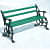 Twin Stripped Back Iron Bench - photo